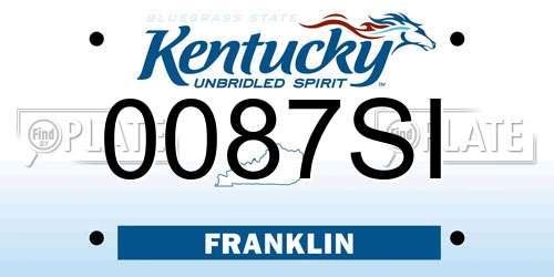 0087SI Kentucky License Plate
