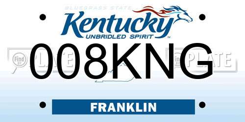 008KNG Kentucky License Plate
