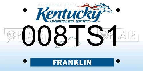 008TS1 Kentucky License Plate