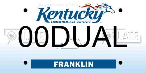 00DUAL Kentucky License Plate