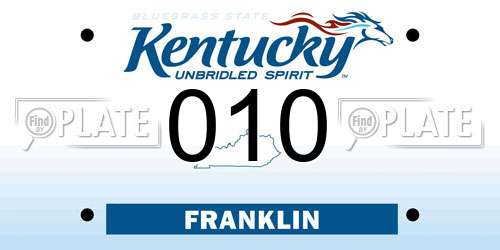 010 Kentucky License Plate