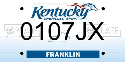 0107JX Kentucky License Plate