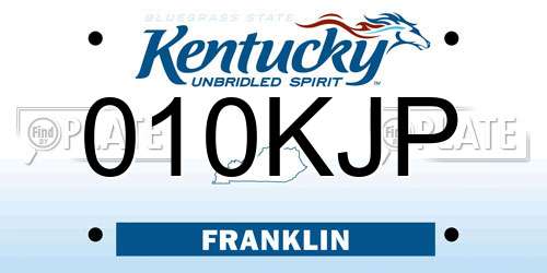 010KJP Kentucky License Plate