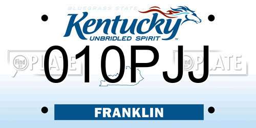 010PJJ Kentucky License Plate