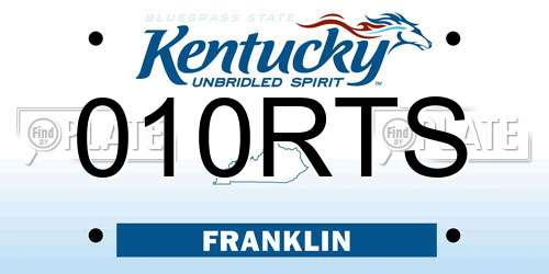 010RTS Kentucky License Plate