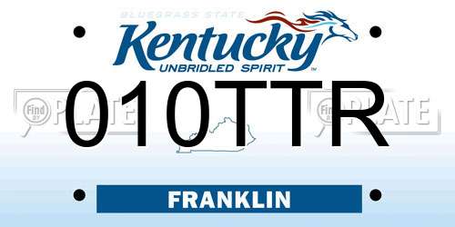 010TTR Kentucky License Plate