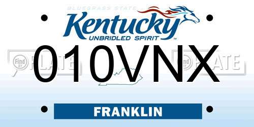 010VNX Kentucky License Plate