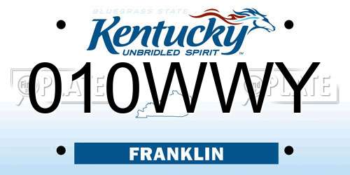 010WWY Kentucky License Plate