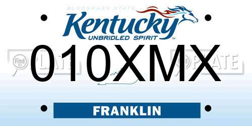 010XMX Kentucky License Plate