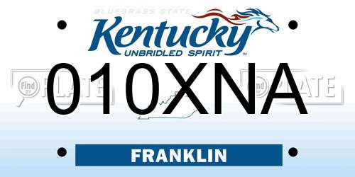 010XNA Kentucky License Plate