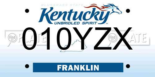 010YZX Kentucky License Plate