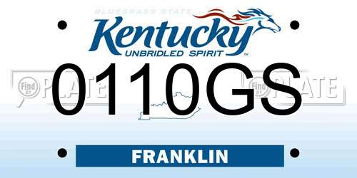 0110GS Kentucky License Plate