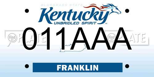 011AAA Kentucky License Plate