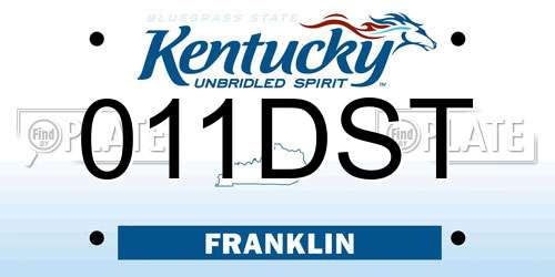 011DST Kentucky License Plate