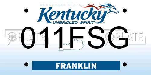 011FSG Kentucky License Plate