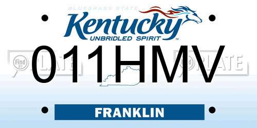 011HMV Kentucky License Plate