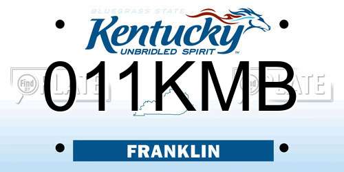 011KMB Kentucky License Plate