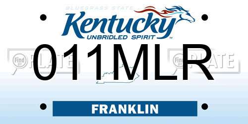 011MLR Kentucky License Plate