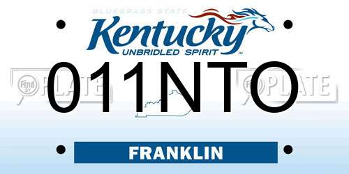 011NTO Kentucky License Plate
