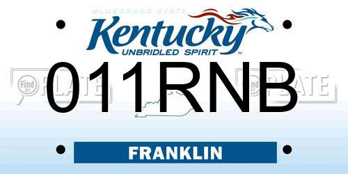 011RNB Kentucky License Plate