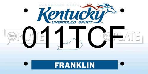 011TCF Kentucky License Plate