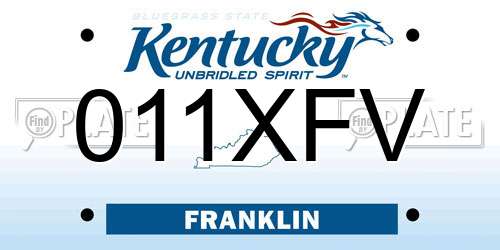 011XFV Kentucky License Plate