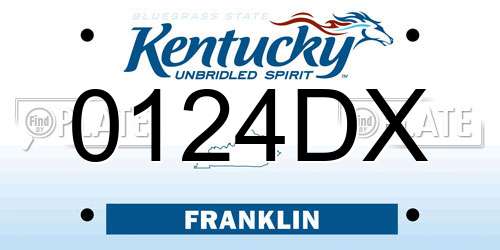 0124DX Kentucky License Plate