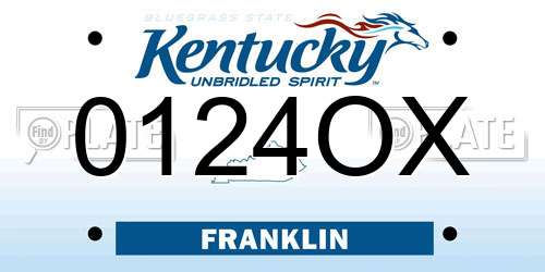 0124OX Kentucky License Plate