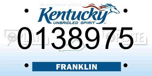 0138975 Kentucky License Plate