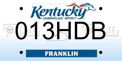 013HDB Kentucky License Plate