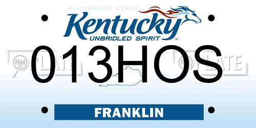 013HOS Kentucky License Plate