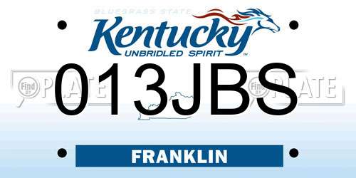 013JBS Kentucky License Plate