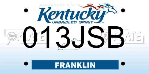 013JSB Kentucky License Plate