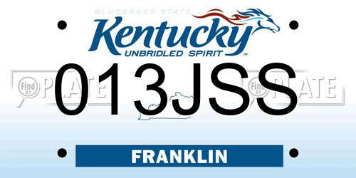 013JSS Kentucky License Plate