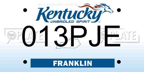 013PJE Kentucky License Plate