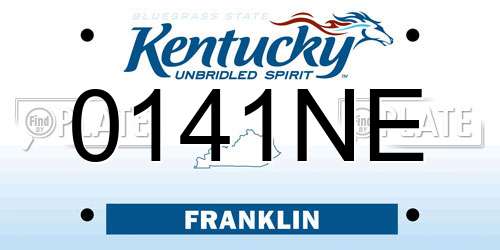 0141NE Kentucky License Plate