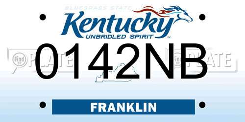 0142NB Kentucky License Plate