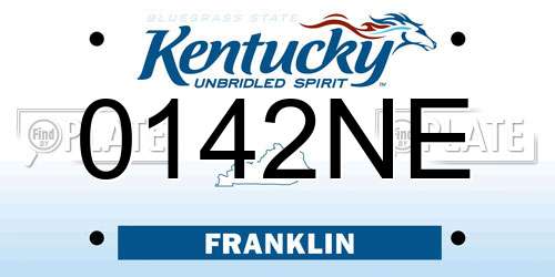 0142NE Kentucky License Plate