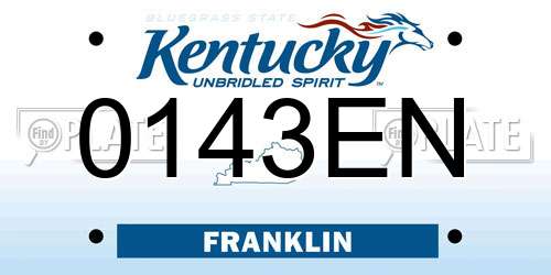 0143EN Kentucky License Plate