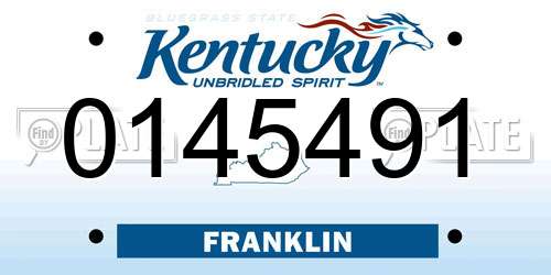 0145491 Kentucky License Plate