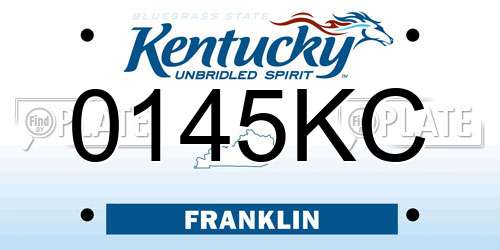 0145KC Kentucky License Plate