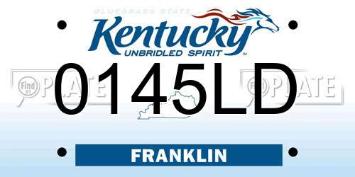 0145LD Kentucky License Plate