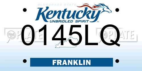 0145LQ Kentucky License Plate