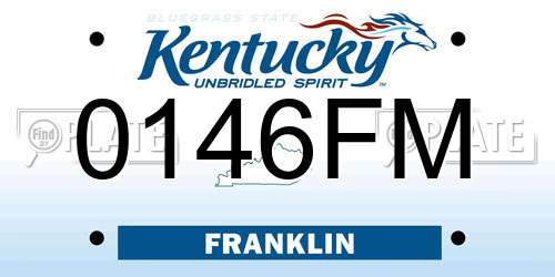 0146FM Kentucky License Plate