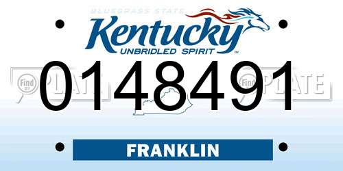 0148491 Kentucky License Plate