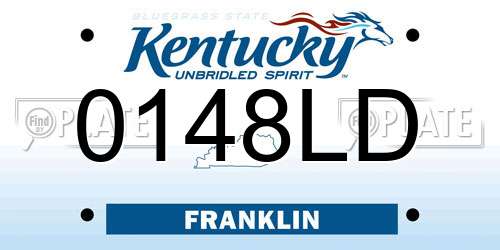 0148LD Kentucky License Plate