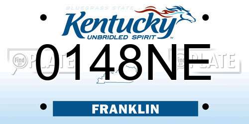 0148NE Kentucky License Plate