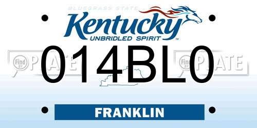 014BL0 Kentucky License Plate