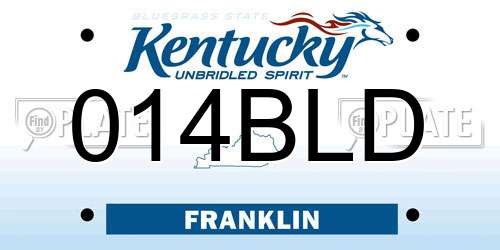 014BLD Kentucky License Plate