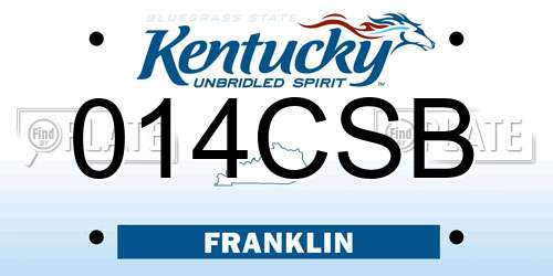 014CSB Kentucky License Plate